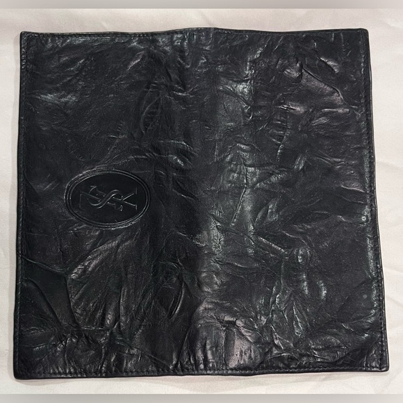 VINTAGE Yves Saint Laurent YSL Calf Leather Crinkle Bifold Wallet Antique Rare - Picture 15 of 15